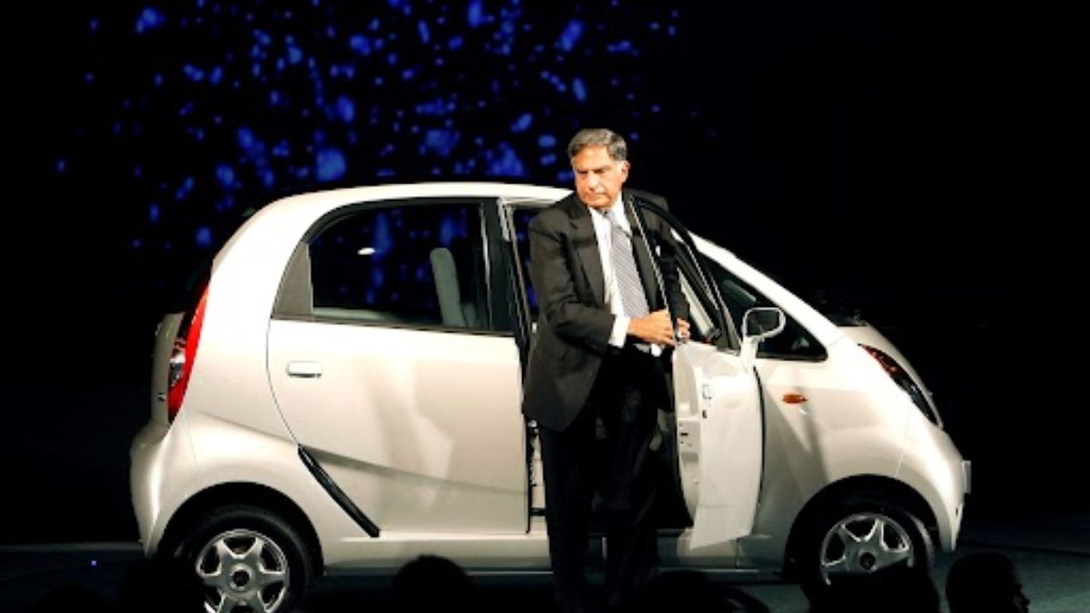 Ratan Tata with tata nano